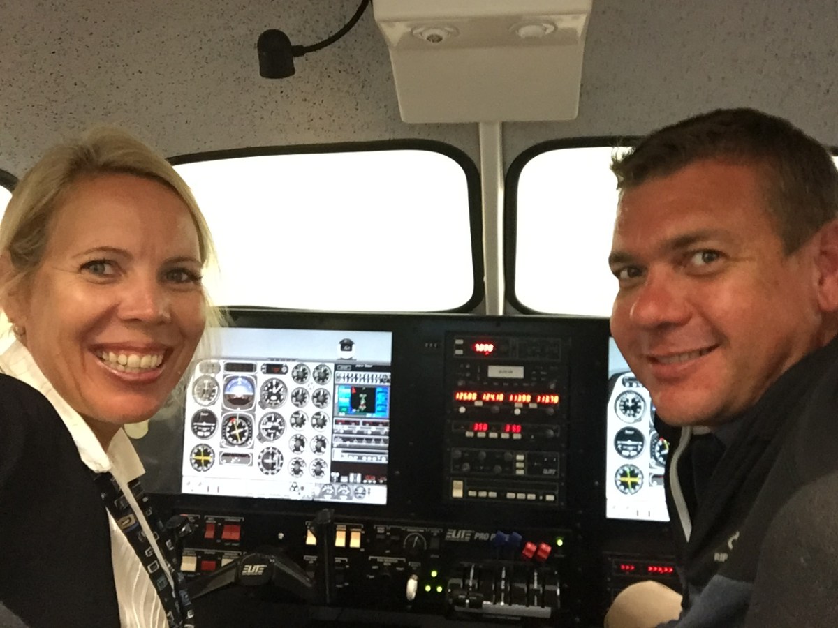 Two pilots inside the plane