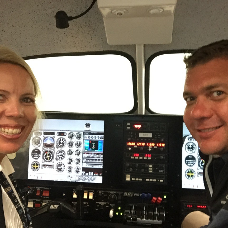 Two pilots inside the plane