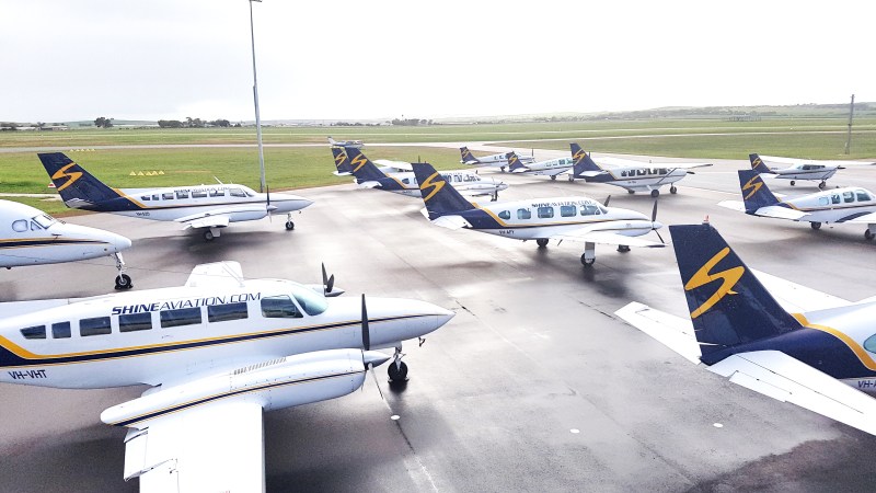 Different planes park on Geraldton aiport
