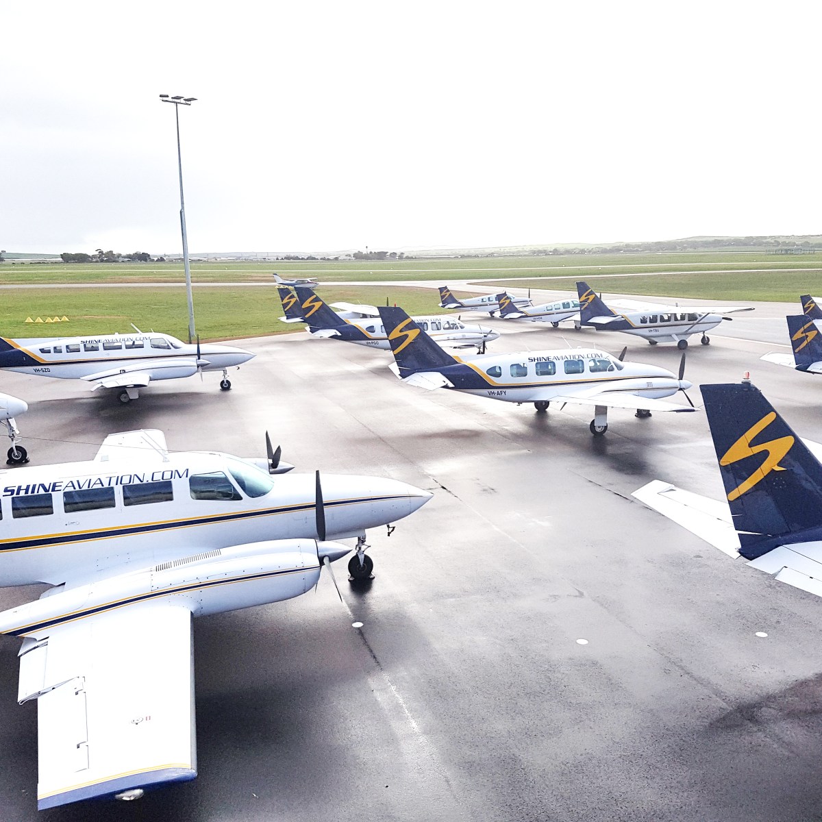 Different planes park on Geraldton aiport