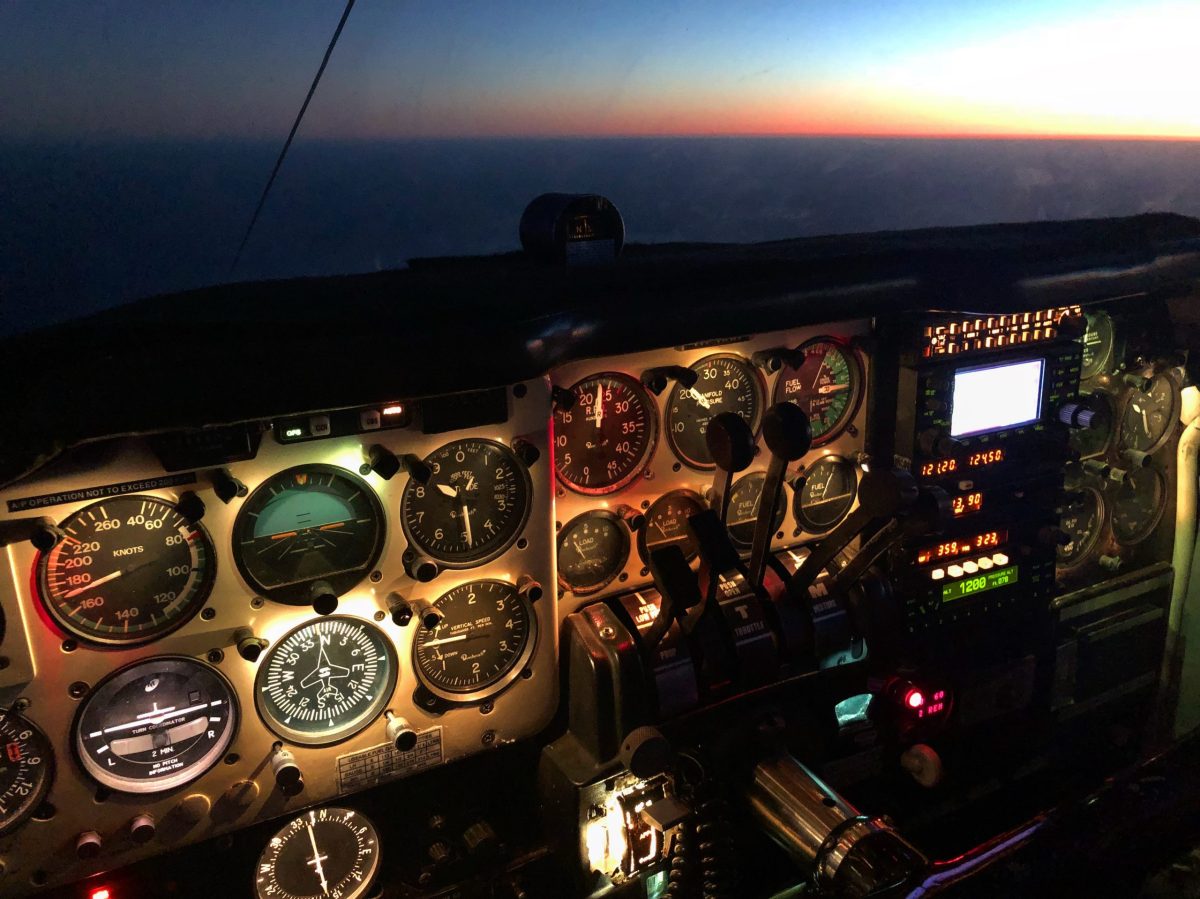 Baron 58 Instrument Panel Night